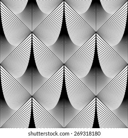 Design seamless geometric pattern. Abstract monochrome waving lines background. Vector art. No gradient