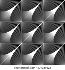 Design seamless geometric pattern. Abstract monochrome waving lines background. Vector art. No gradient