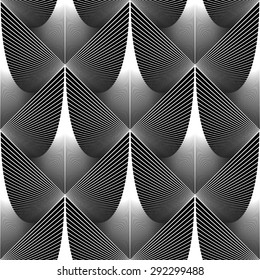 Design seamless geometric pattern. Abstract monochrome waving lines background. Vector art. No gradient
