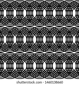 Design seamless grating pattern. Abstract monochrome interlaced background. Vector art