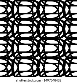 Design seamless grating pattern. Abstract monochrome interlaced background. Vector art