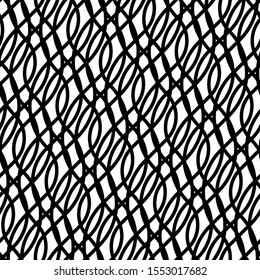 Design seamless grating pattern. Abstract monochrome interlaced background. Vector art