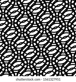 Design seamless grating pattern. Abstract monochrome waving background. Vector art