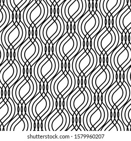 Design seamless grating pattern. Abstract monochrome interlaced background. Vector art