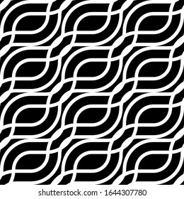 Design seamless grating pattern. Abstract monochrome interlaced background. Vector art