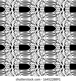 Design seamless grating pattern. Abstract monochrome interlaced background. Vector art