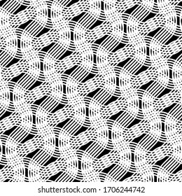 Design seamless grating pattern. Abstract monochrome waving background. Vector art