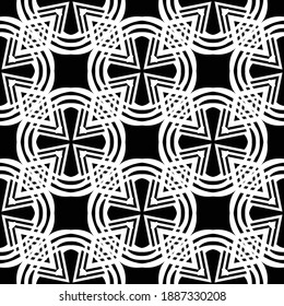 Design seamless grating pattern. Abstract monochrome geometric background. Vector art