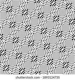 Design seamless grating pattern. Abstract monochrome geometric background. Vector art