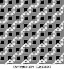 Design seamless grating pattern. Abstract monochrome geometric background. Vector art