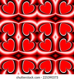 Design seamless heart twisted pattern. Valentine's Day background. Vector art. No gradient