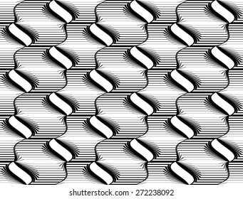 Design seamless monochrome abstract pattern. Abstract striped zigzag background. Vector art. No gradient