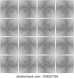 Design seamless monochrome background. Abstract grid torsion pattern. Vector art. No gradient