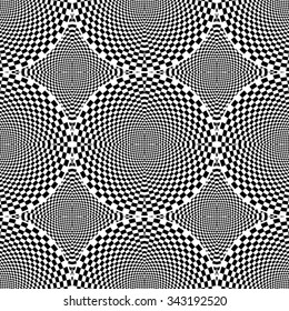 Design seamless monochrome checked circle pattern. Abstract monochrome background. Vector art