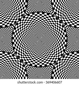 Design seamless monochrome checked circle pattern. Abstract monochrome background. Vector art