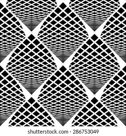Design seamless monochrome checked geometric pattern. Abstract grid textured background. Vector art