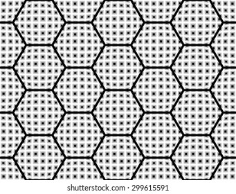 Design seamless monochrome checked hexagon pattern. Abstract geometric background. Vector art. No gradient