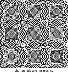 Design seamless monochrome checked pattern. Abstract monochrome background. Vector art