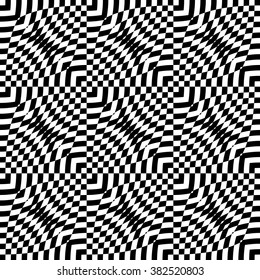 Design seamless monochrome checkered background. Abstract geometric pattern. Vector art