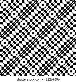 Design seamless monochrome checkered background. Abstract diagonal geometric pattern. Vector art