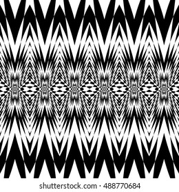 Design seamless monochrome checkered pattern. Abstract illusion background. Vector art. No gradient