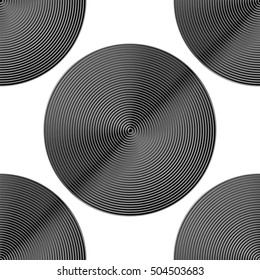Design seamless monochrome circle background. Abstract illusion pattern. Vector art. EPS10