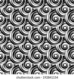 Design Seamless Monochrome Circle Pattern Uncolored Stock Vector 