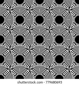Design seamless monochrome circle pattern. Abstract decorative background. Vector art. No gradient