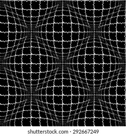 Design seamless monochrome convex pattern. Abstract grid textured background. Vector art