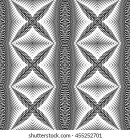 Design seamless monochrome cross pattern. Abstract textured background. Vector art. No gradient