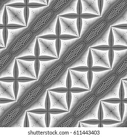 Design seamless monochrome cross pattern. Abstract textured background. Vector art. No gradient