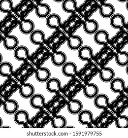 Design seamless monochrome decorative braid pattern. Abstract interlaced background. Vector art