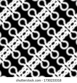 Design seamless monochrome decorative braid pattern. Abstract interlaced background. Vector art