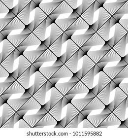 Design seamless monochrome decorative pattern. Abstract lines textured background. Vector art. No gradient