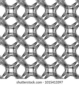 Design seamless monochrome decorative pattern. Abstract lines textured background. Vector art. No gradient