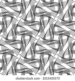 Design seamless monochrome decorative pattern. Abstract lines textured background. Vector art. No gradient