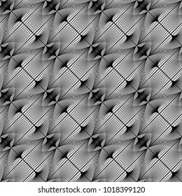 Design seamless monochrome decorative pattern. Abstract lines textured background. Vector art. No gradient