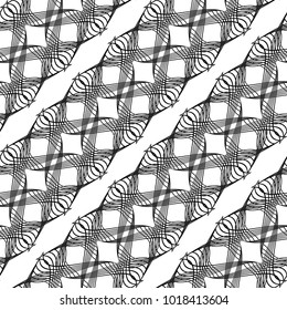 Design seamless monochrome decorative pattern. Abstract lines textured background. Vector art. No gradient
