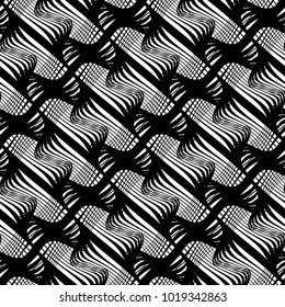 Design nahtlos monochrome Dekorationsmuster. Abstrakte Linien, strukturierter Hintergrund. Vektorkunst: Kein Farbverlauf