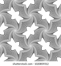 Design seamless monochrome decorative pattern. Abstract lines textured background. Vector art. No gradient