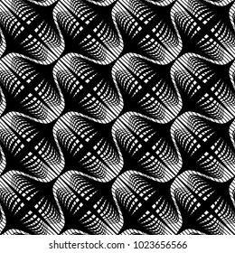 Design seamless monochrome decorative pattern. Abstract lines textured background. Vector art. No gradient