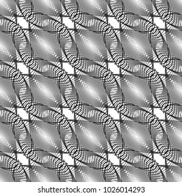 Design seamless monochrome decorative pattern. Abstract lines textured background. Vector art. No gradient