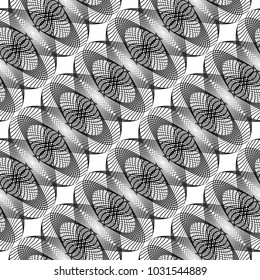 Design seamless monochrome decorative pattern. Abstract lines textured background. Vector art. No gradient