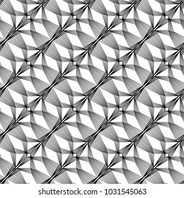 Design seamless monochrome decorative pattern. Abstract lines textured background. Vector art. No gradient