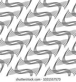 Design seamless monochrome decorative pattern. Abstract lines textured background. Vector art. No gradient