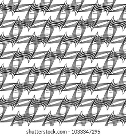Design seamless monochrome decorative pattern. Abstract lines textured background. Vector art. No gradient