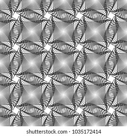 Design seamless monochrome decorative pattern. Abstract lines textured background. Vector art. No gradient