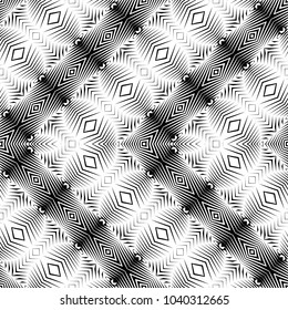Design seamless monochrome decorative pattern. Abstract zigzag background. Vector art