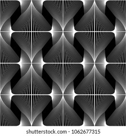 Design seamless monochrome decorative pattern. Abstract lines textured background. Vector art. No gradient
