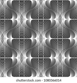 Design seamless monochrome decorative pattern. Abstract lines textured background. Vector art. No gradient